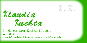 klaudia kuchta business card